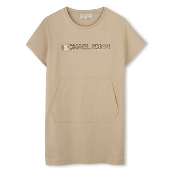 Girls Beige Logo Dress