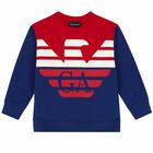 Boys Blue & Red Logo Sweatshirt, 1, hi-res