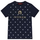 Boys Navy Blue Logo T-Shirt, 1, hi-res