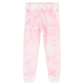 Girls Pink Logo Tie Dye Joggers