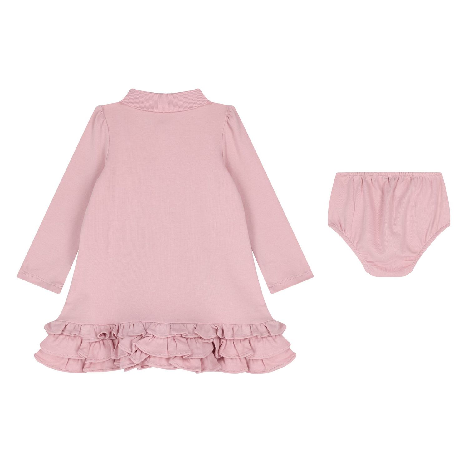 Baby Girls Pink Ruffled Polo Dress Set, 1, hi-res image number null
