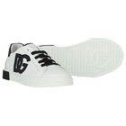 White & Black Logo Trainers, 2, hi-res