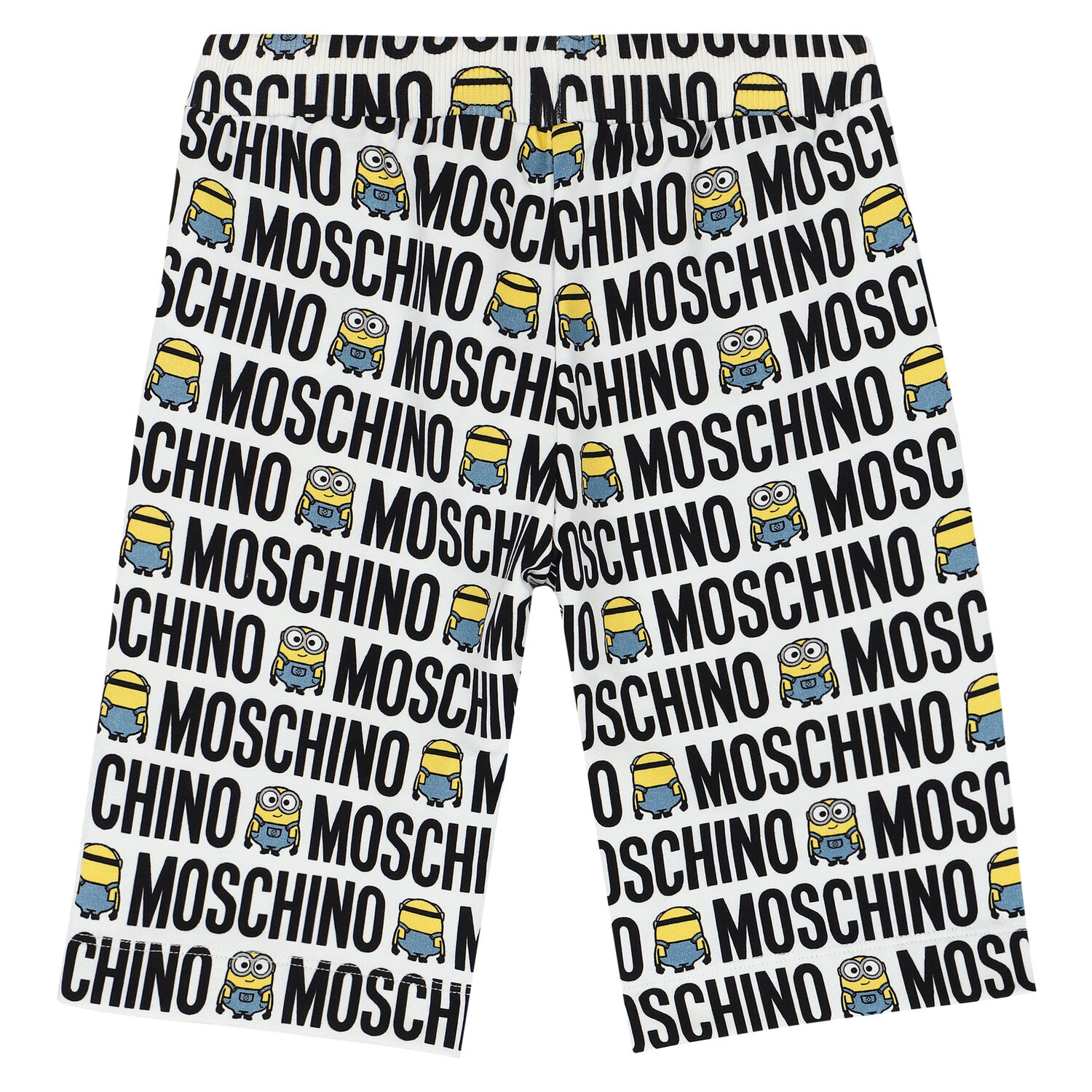 Boys White & Black Minion Logo Shorts, 1, hi-res image number null