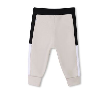 Younger Boys Beige Logo Joggers