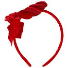 Girls Red Floral Headband, 1, hi-res