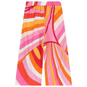 Girls Pink & Orange Onde Trousers