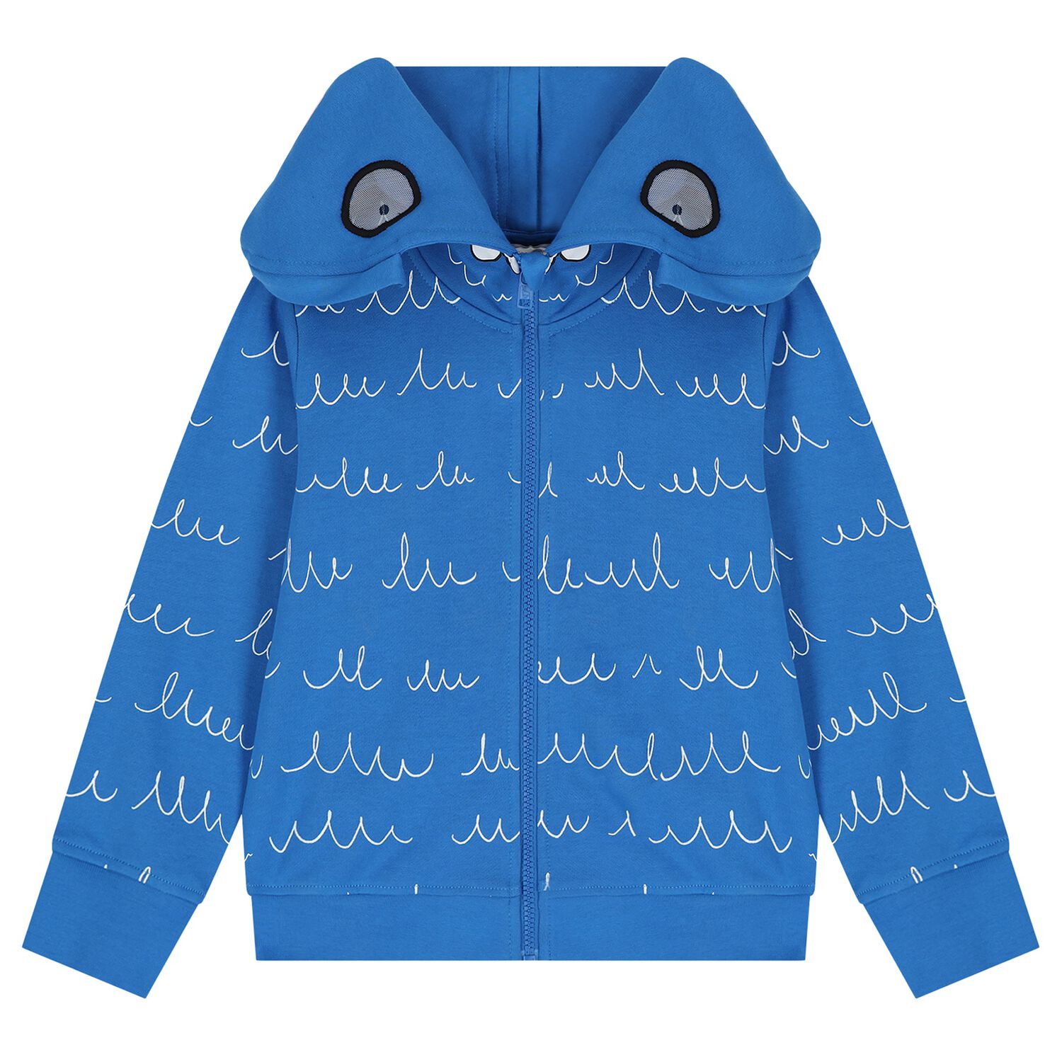 Boys Blue Yeti Hooded Zip Up Top, 1, hi-res