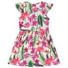 Girls Ivory Floral Dress, 1, hi-res
