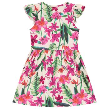 Girls Ivory Floral Dress