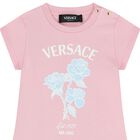 Younger Girls Pink Logo Dress, 1, hi-res