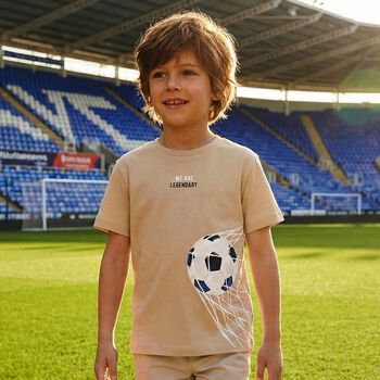 Boys Beige Football T-Shirt