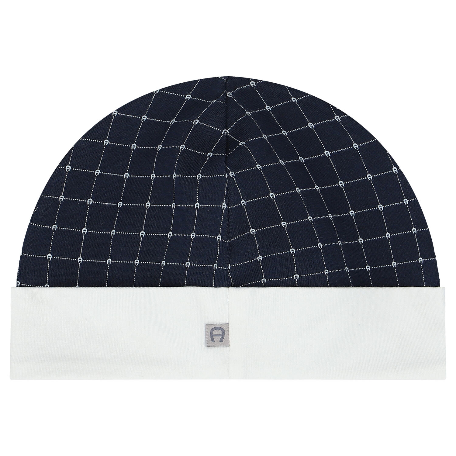 Baby Boys Navy Blue & White Pima Cotton Logo Hat, 1, hi-res