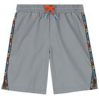 Boys Grey Logo Shorts, 1, hi-res