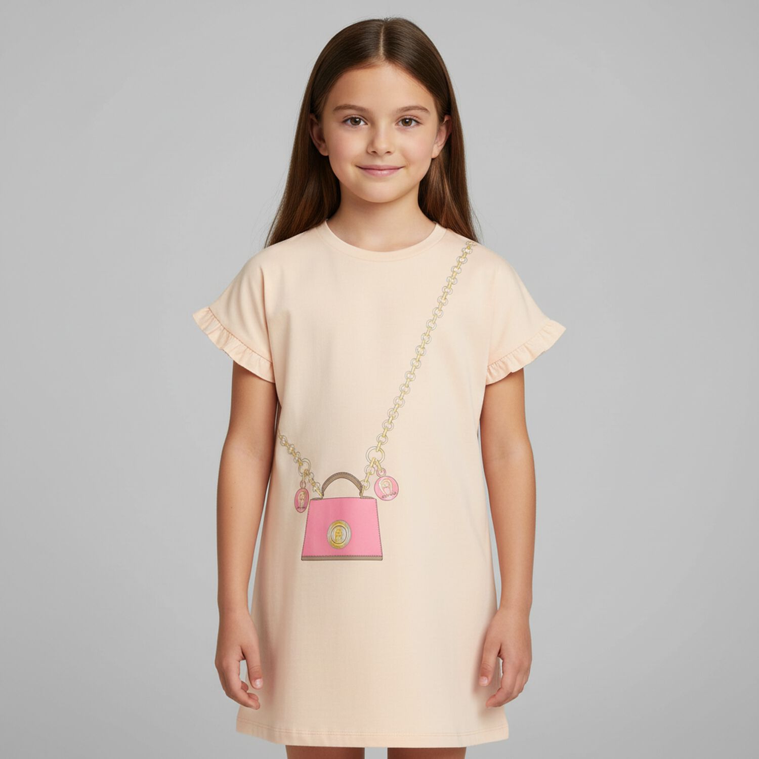 Girls Pink Logo Bag Dress, 2, hi-res image number null