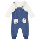 Baby Boys White & Blue Babygrow Set, 1, hi-res