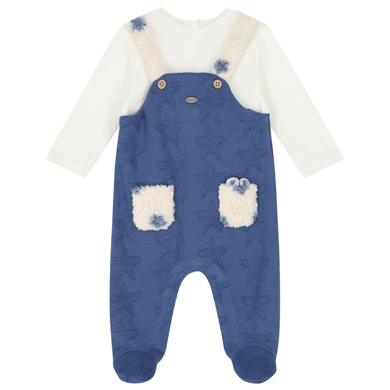 Baby Boys White & Blue Babygrow Set, 1, hi-res