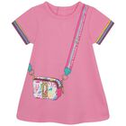 Younger Girls Pink Bag Dress, 1, hi-res