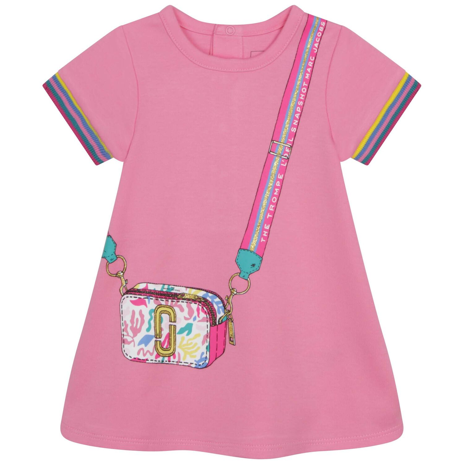 Younger Girls Pink Bag Dress, 1, hi-res