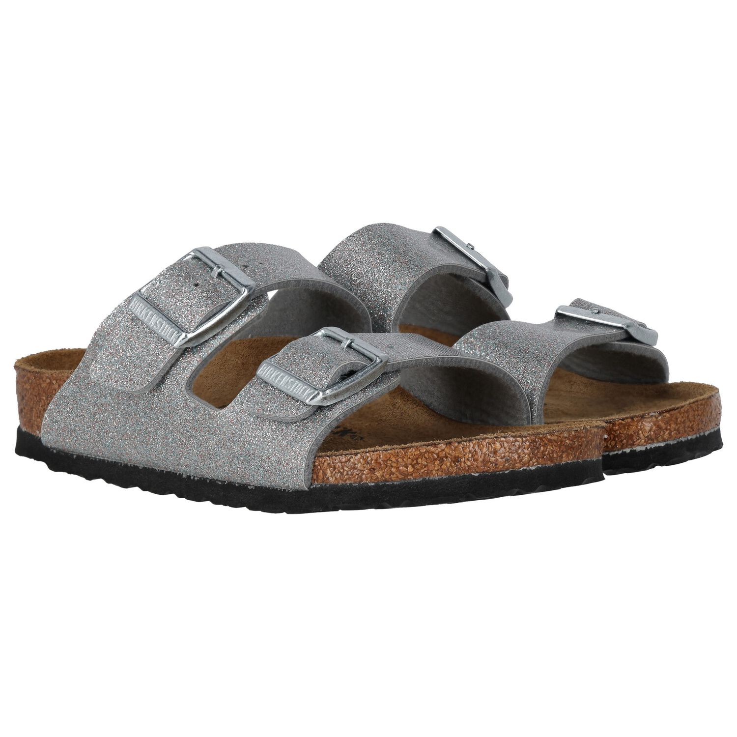 Girls Sparkling Silver Arizona Sandals, 1, hi-res image number null