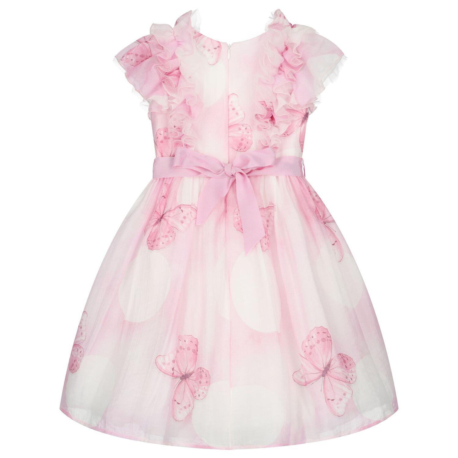 Girls Pink Ruffled Butterfly Dress, 1, hi-res image number null