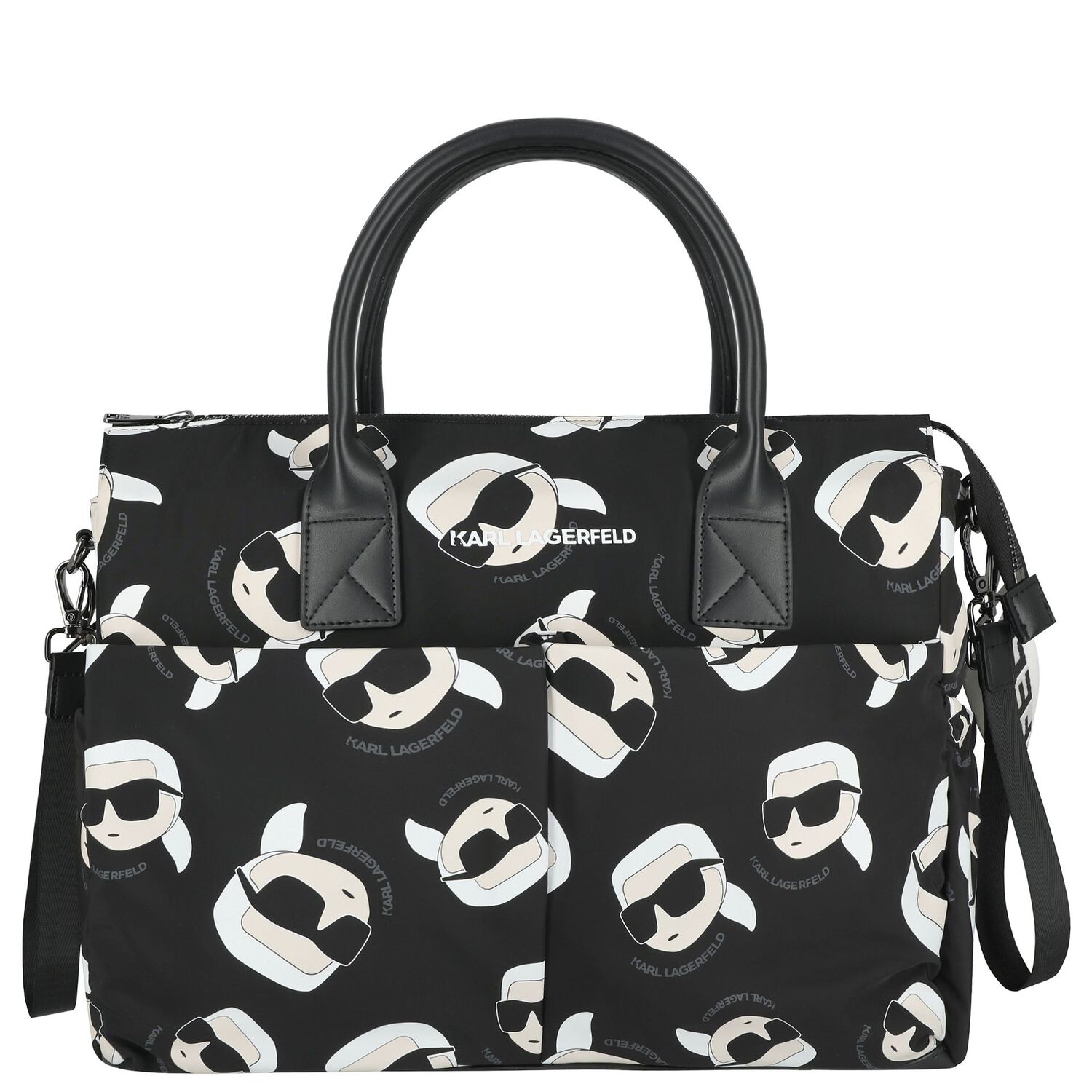 Black & White Logo Baby Changing Bag, 1, hi-res