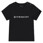 Younger Boys Black Logo T-Shirt, 1, hi-res