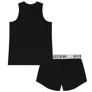 Girls Black Logo Pyjamas Set
