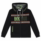 Boys Black Logo Zip Up Top, 1, hi-res