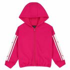Girls Pink Logo Zip-Up Top, 1, hi-res