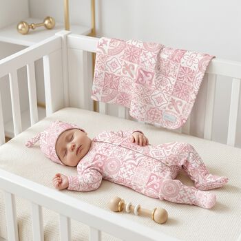 Baby Girls Pink & White Babygrow Gift Set 