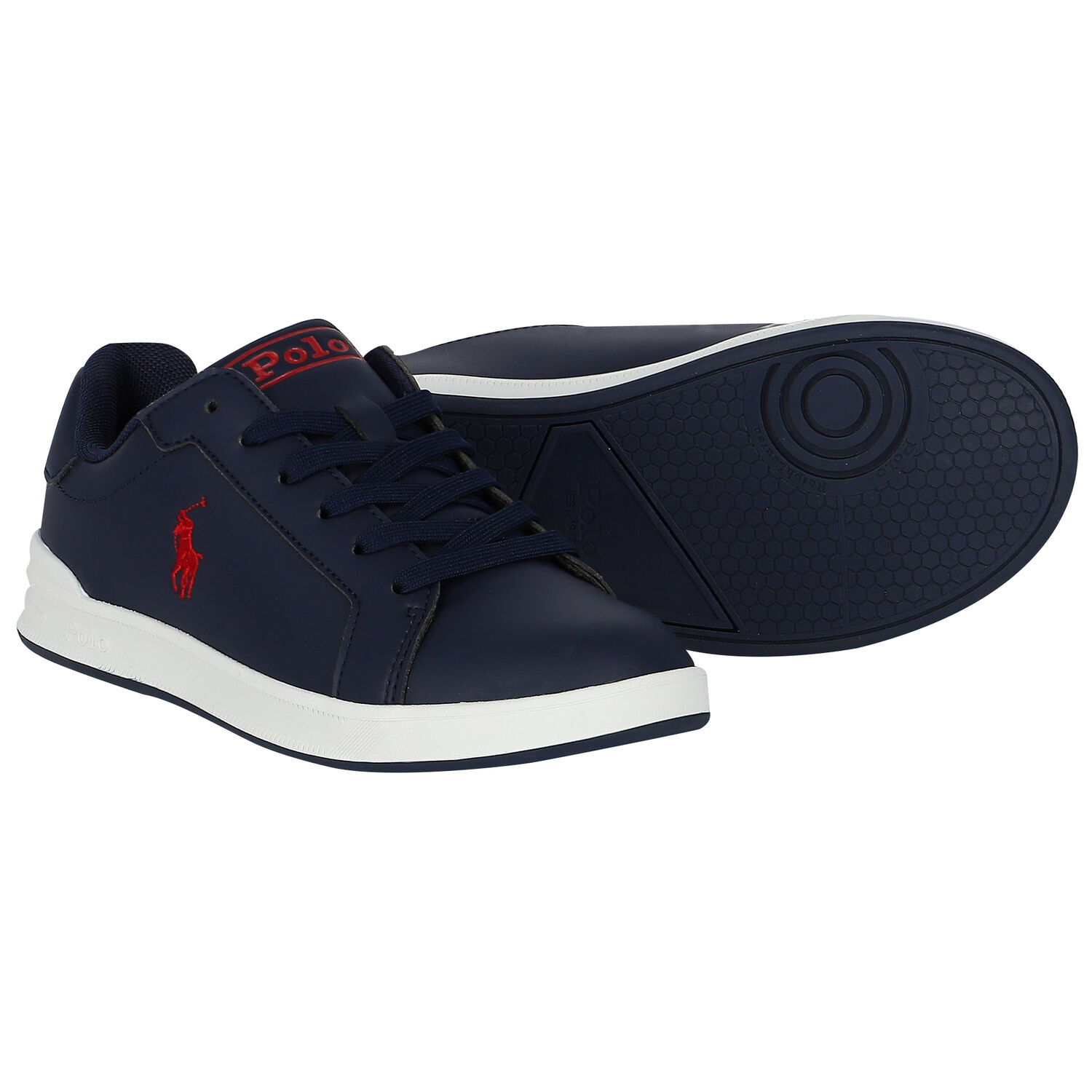 Boys Navy Blue Logo Trainers, 1, hi-res image number null