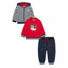Younger Boys Navy Blue & Red 3 Piece Tracksuit, 2, hi-res