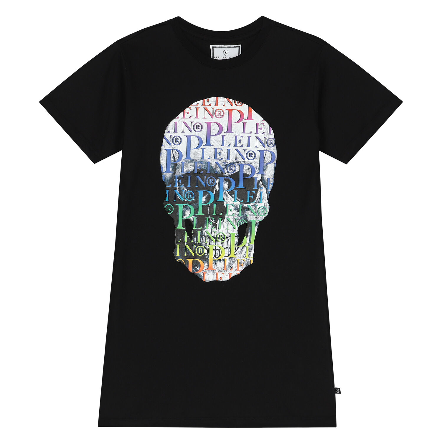 Girls Black Skull Logo Dress, 2, hi-res image number null