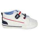 Baby Boys White Logo Pre Walker Shoes, 1, hi-res
