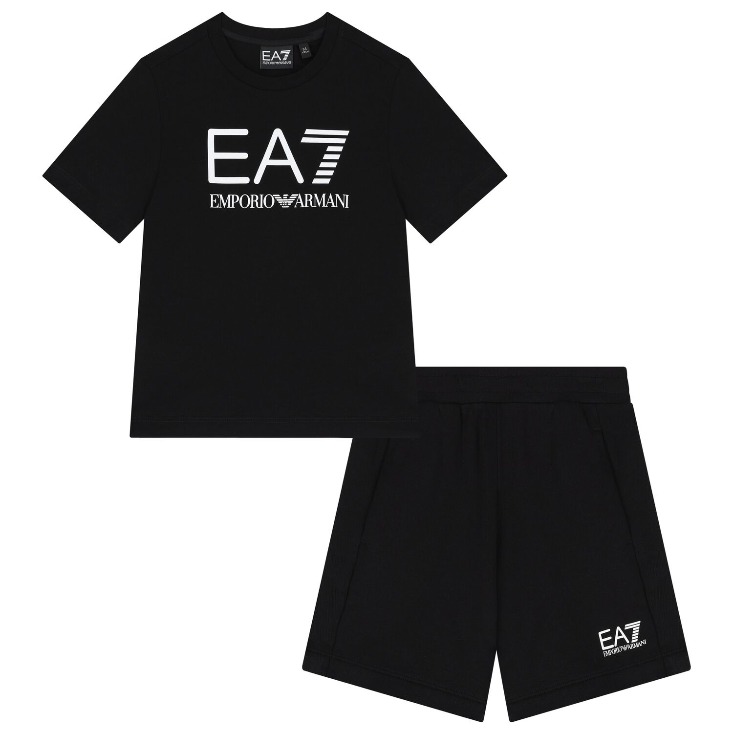 Boys Black Logo Shorts Set, 6, hi-res image number null