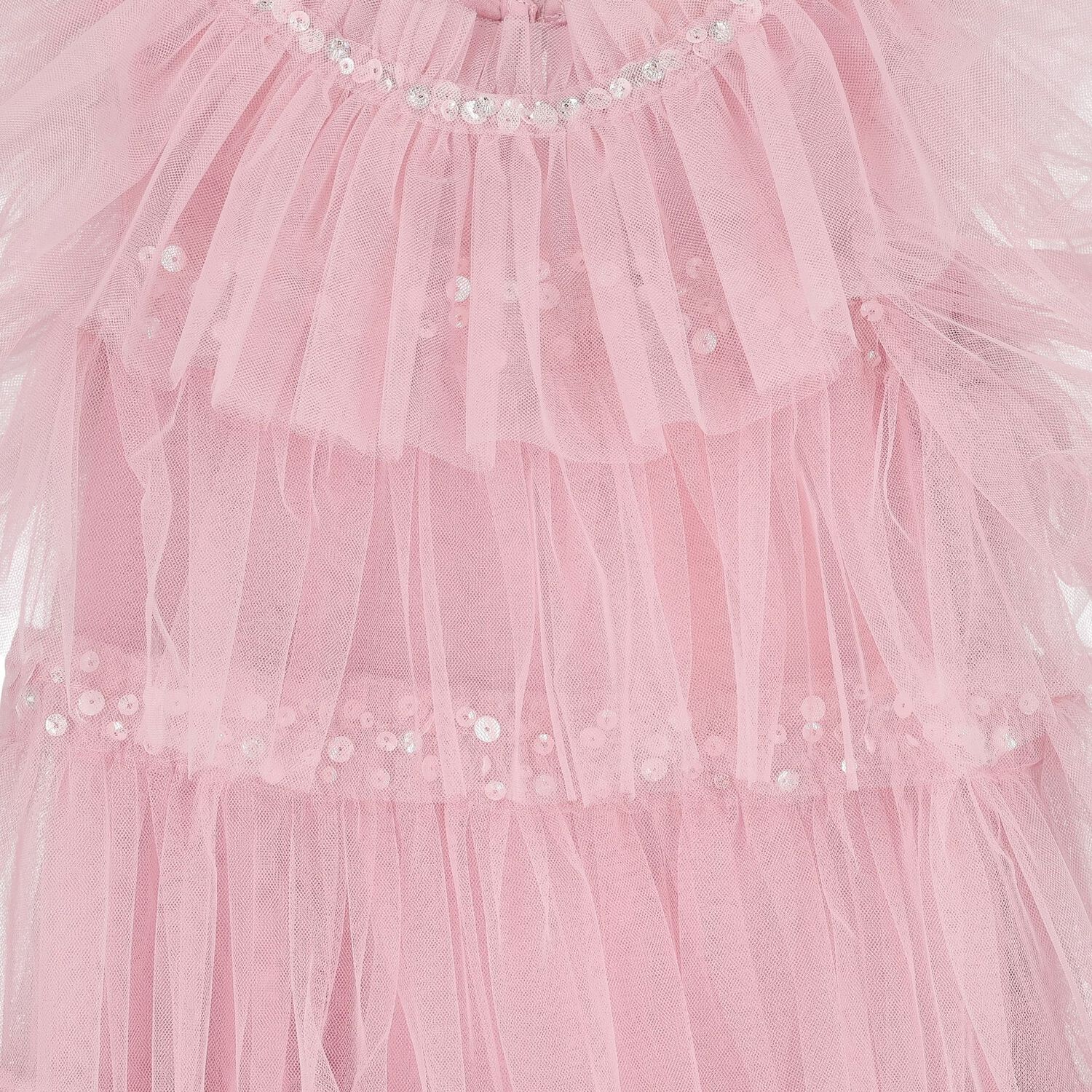 Baby Girls Pink Embellished Tulle Dress Set, 1, hi-res