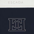 Baby Boys White & Navy Blue Logo Blanket, 1, hi-res