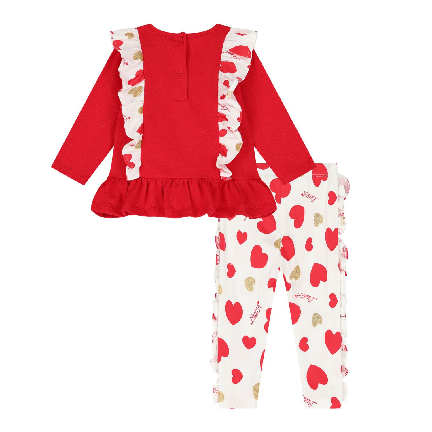 Baby Girls Red Heart Leggings Set, 1, hi-res image number null