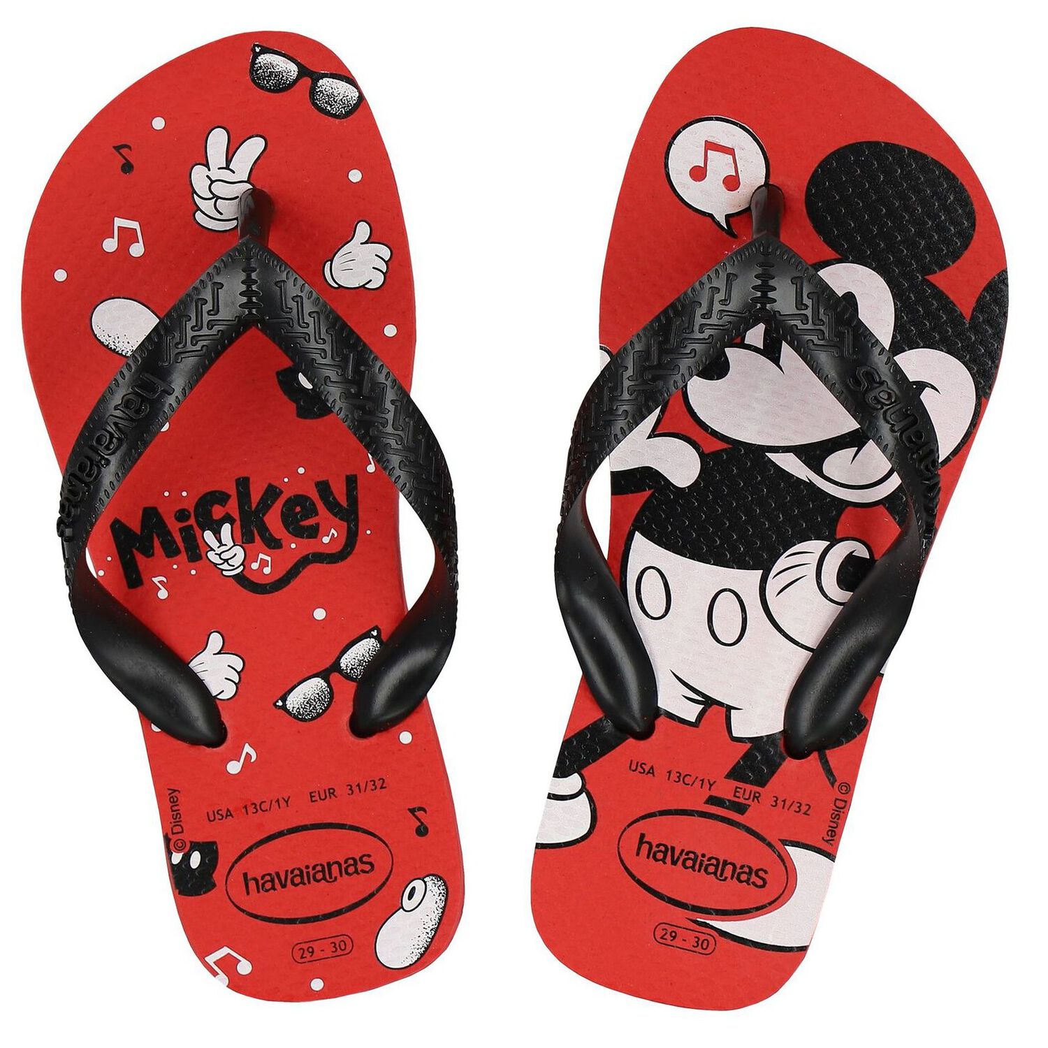 Red Disney Logo Flip Flops, 1, hi-res image number null