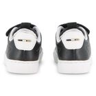 Boys Black & White Logo Trainers, 1, hi-res