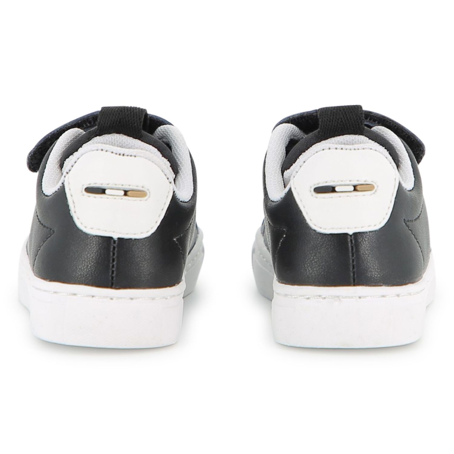 Boys Black & White Logo Trainers, 1, hi-res