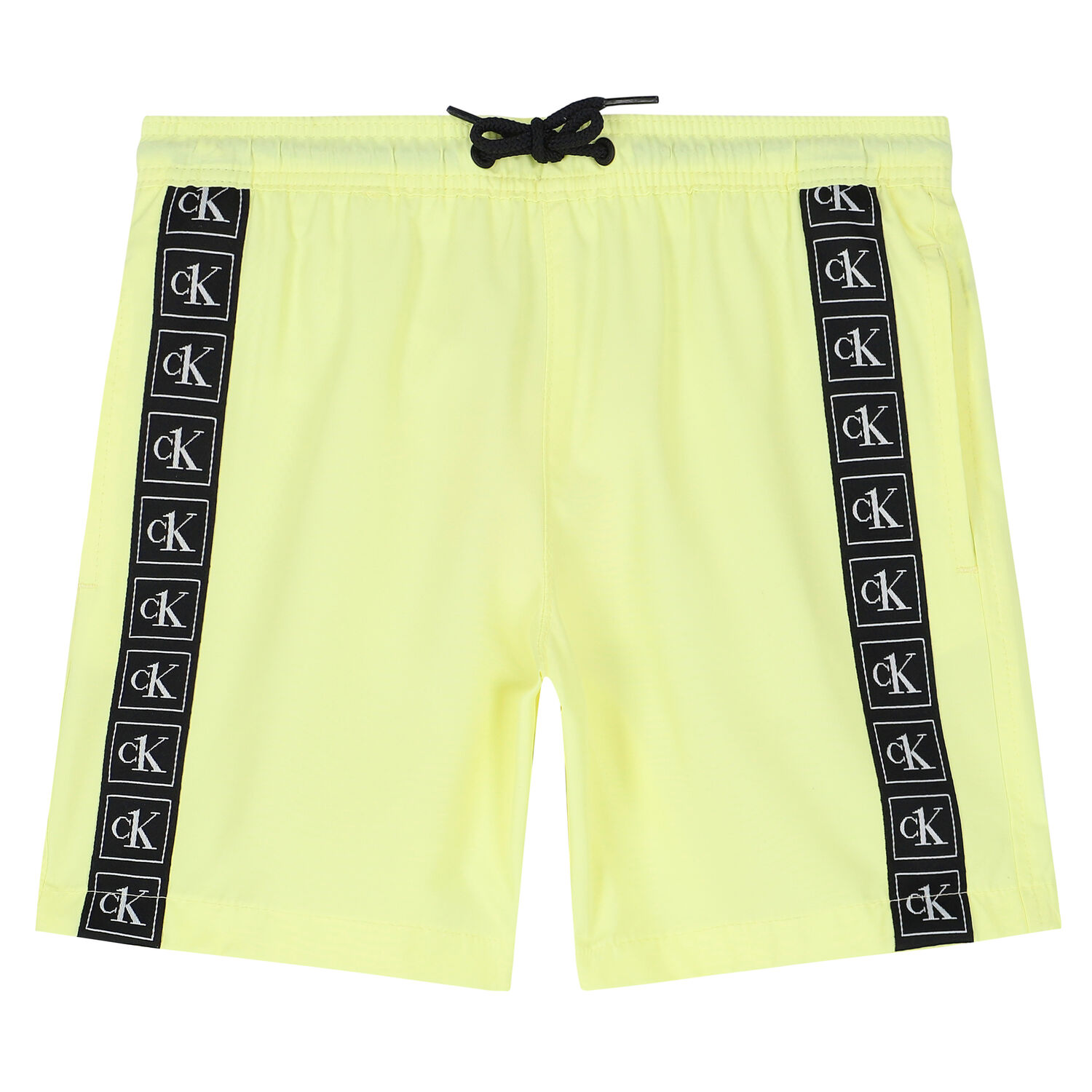 Boys Light Yellow Logo Swim Shorts, 1, hi-res