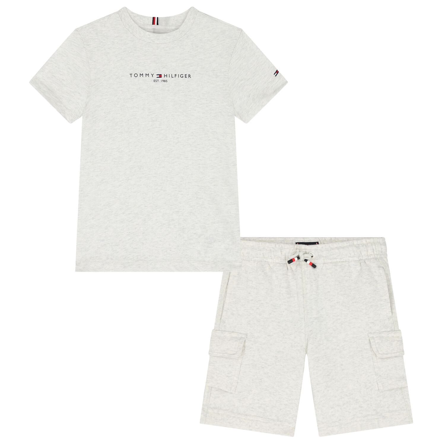 Boys Grey Logo Shorts Set, 2, hi-res