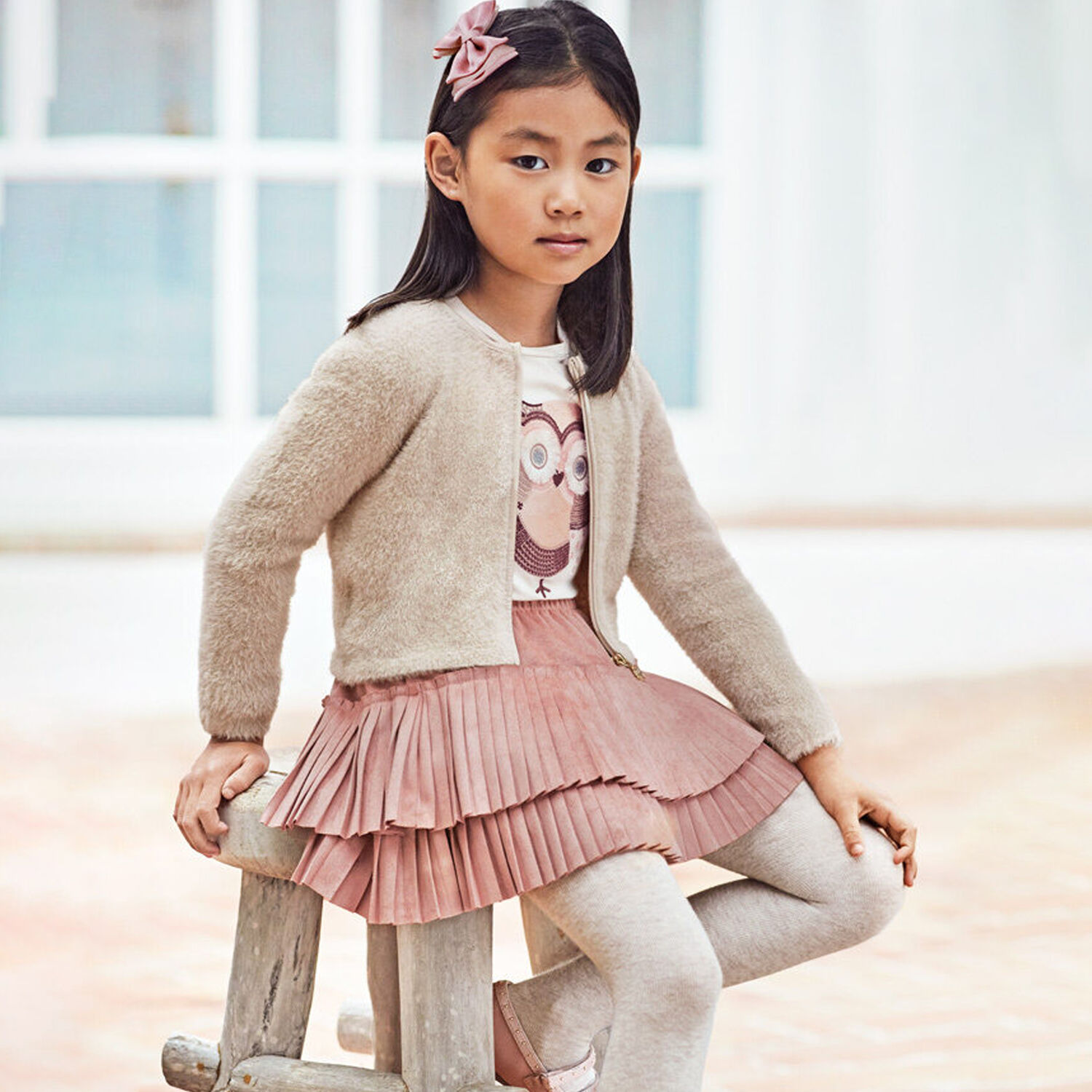 Girls Pink Pleated Skirt, 2, hi-res image number null