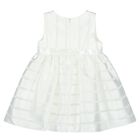 Younger Girls White Satin & Organza Dress, 1, hi-res