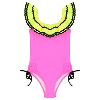 Girls Pink & Yellow Swimsuit