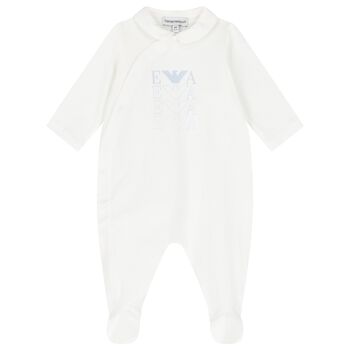 White Logo Babygrow