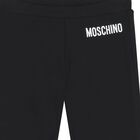 Girls Black Logo Leggings, 2, hi-res