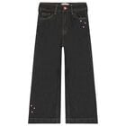 Girls Black Denim Jeans, 1, hi-res
