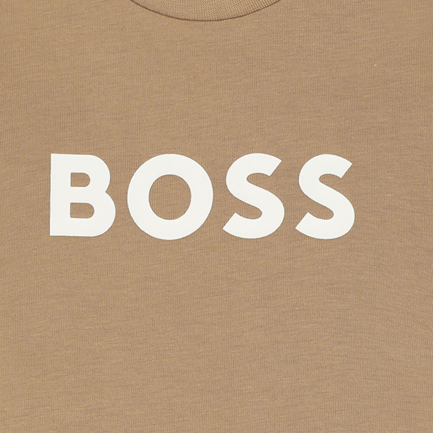 Younger Boys Mini Me Beige Logo T-Shirt, 9, hi-res